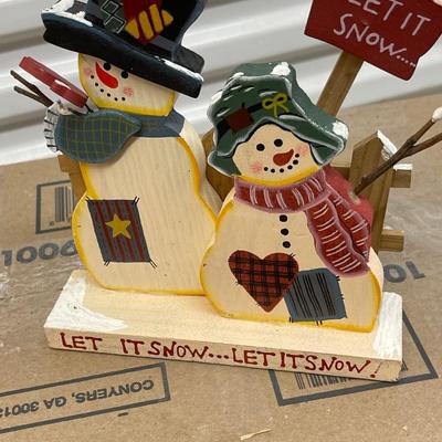 Two Cute Snowman Table Decorations