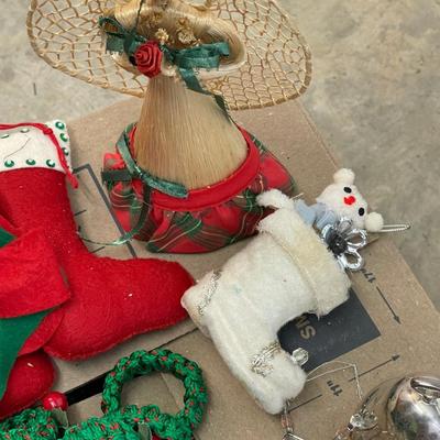 Handmade Ornament Lot and Silver Plate Ball