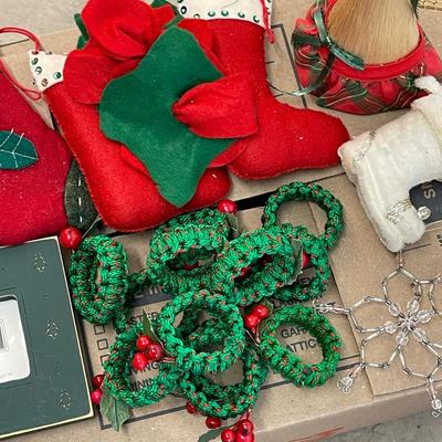 Handmade Ornament Lot and Silver Plate Ball