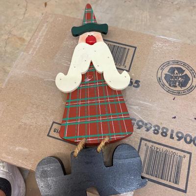 Snowman Candle Holder and Santa Wall Plaque