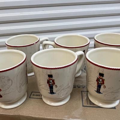 Set of 6 Williams Sonoma Nutcracker Mugs