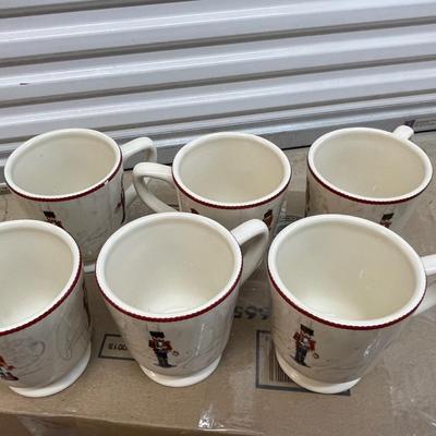 Set of 6 Williams Sonoma Nutcracker Mugs