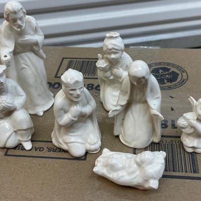 Vintage Ceramic Bisque Schmid Brothers Japan Nativity Scene