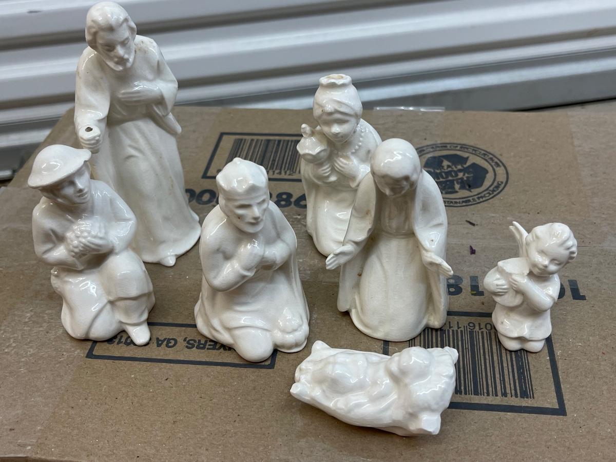 Vintage Ceramic Bisque Schmid Brothers Japan Nativity Scene ...