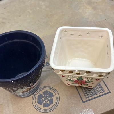 Set of Two Small Christmas Planters