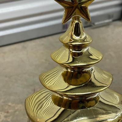 Vintage Heavy Brass Christmas Tree Stocking Holder