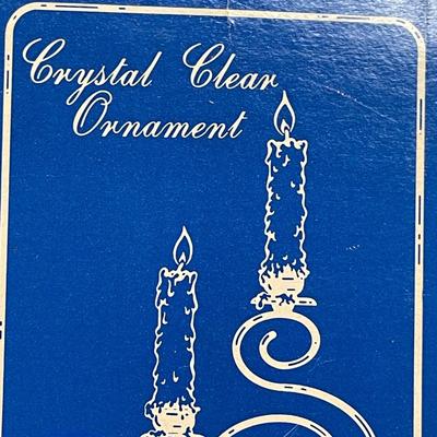 Vintage Henco Holiday Set of Two Crystal Clear Ornaments