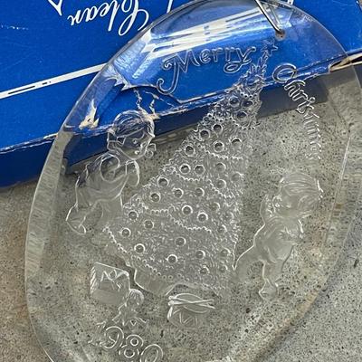 Vintage Henco Holiday Set of Two Crystal Clear Ornaments
