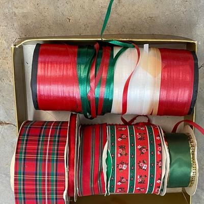 Misc. Christmas Lot - Cards - Ornaments - Ribbon - Hangers