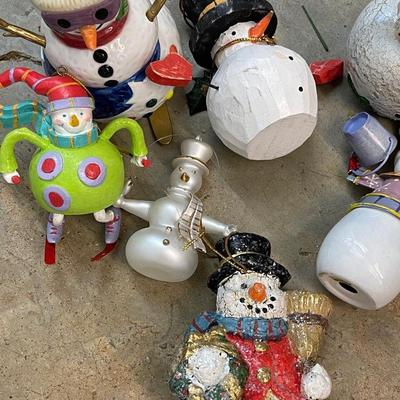 Adorable Snowman Ornament Lot
