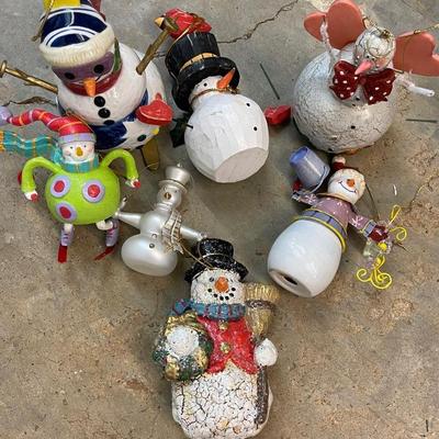 Adorable Snowman Ornament Lot