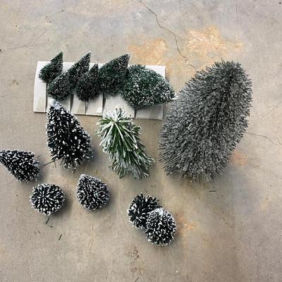 Miniature Frosted Christmas Trees for Santa Villages or Wreaths