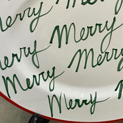 Vintage Vietri Italy Christmas Plate with Stand