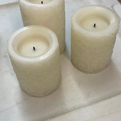 Set of 6 LED Flameless Candles - Candy Cane Ones are Mini