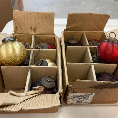Set of 11 Small Hand Blown Christmas Ornaments