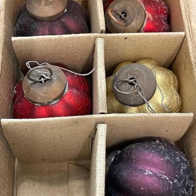 Set of 11 Small Hand Blown Christmas Ornaments
