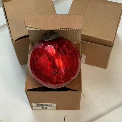 Large Hand Blown Christmas Ornament - Red