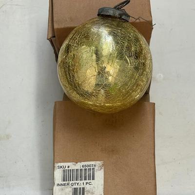 Large Hand Blown Christmas Ornament - Gold