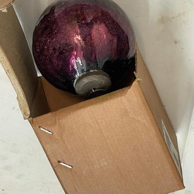 Large Hand Blown Christmas Ornament - Purple