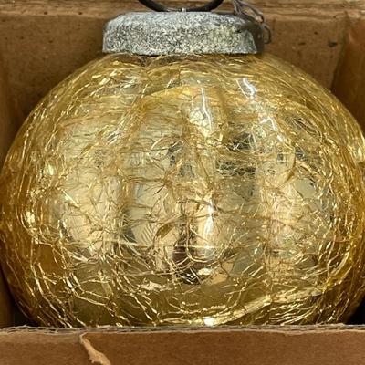Medium Hand Blown Ornament - Gold