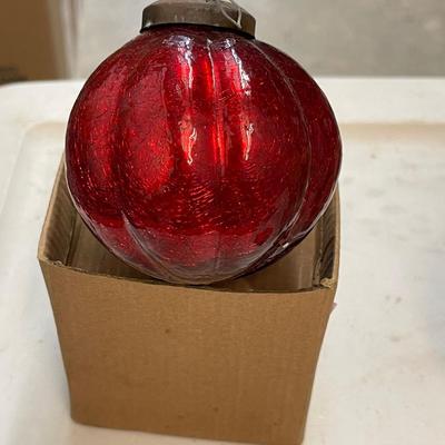 Medium Hand Blown Ornament - Red