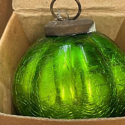 Medium Hand Blown Ornament - Green