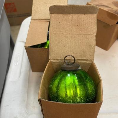Medium Hand Blown Ornament - Green