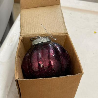 Medium Hand Blown Ornament - Purple