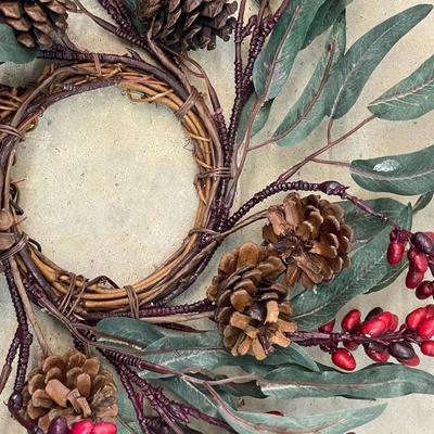 Two Handmade Branch and Berry Candle Covers