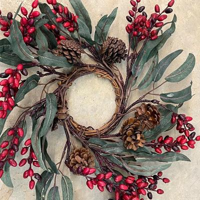 Two Handmade Branch and Berry Candle Covers