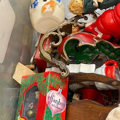 Large Tub of Vintage Ornaments and Decorations