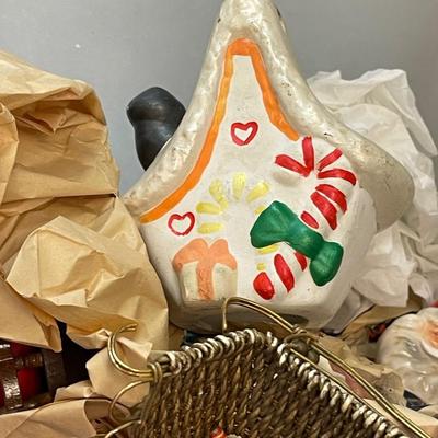 Large Tub of Vintage Ornaments and Decorations