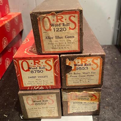 Vintage Player Piano Word Rolls