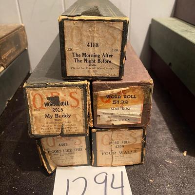 Vintage Player Piano Rolls.