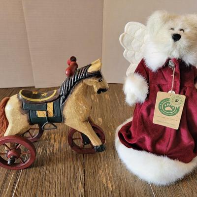 Boyds Bear Tree Topper + Rocking Horse Toy