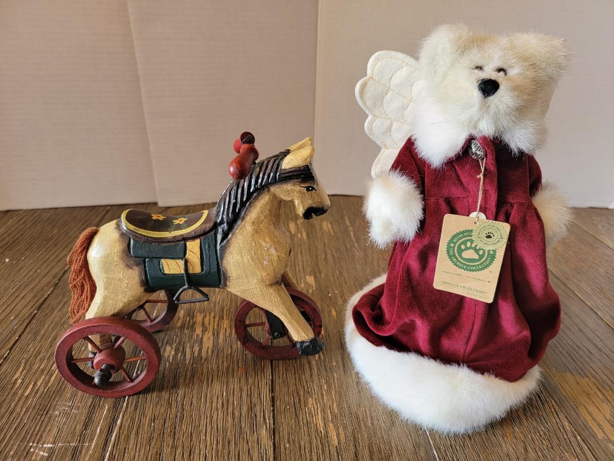 Boyds Bear Tree Topper + Rocking Horse Toy