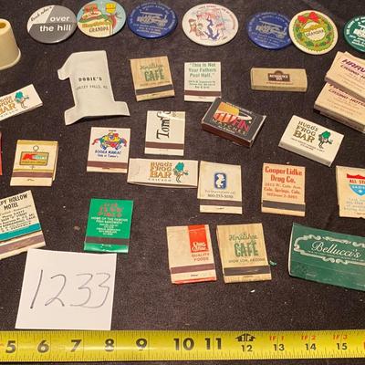 Vintage Buttons and Matchbooks