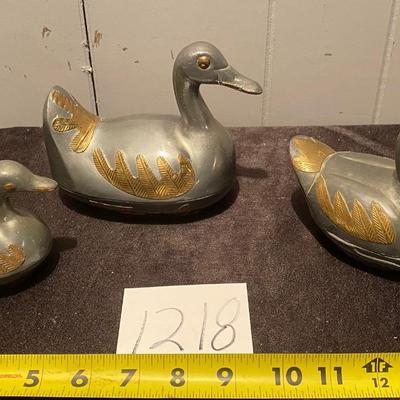 Vintage Mid Century Modern  Metal Ducks