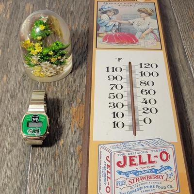 Jell-O Thermometer, John Deere Watch & Resin Plant