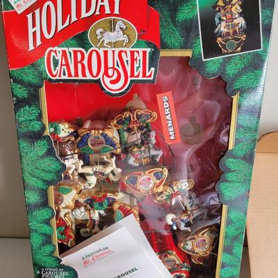 Mr. Christmas 2 sets of Carousel  Musical Tree Ornaments & Bandstand Bears