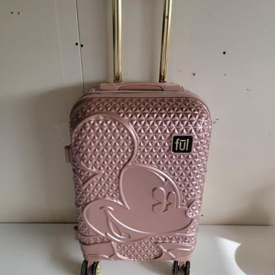 Rose Gold FuL Disney Mickey Mouse Large Rolling Suitcase