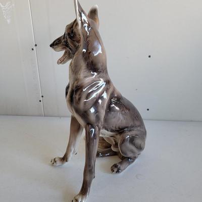 Vintage Wein Keramos Austria Ceramic German Shepard Large Dog Figurine 15"