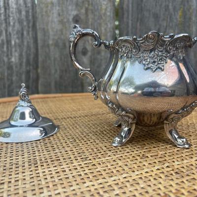 Wallace Silverplate BAROQUE #283 Sugar Bowl And Creamer Dispenser