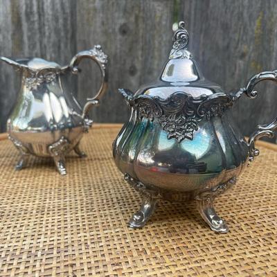 Wallace Silverplate BAROQUE #283 Sugar Bowl And Creamer Dispenser