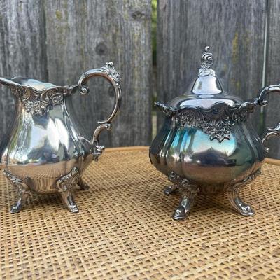 Wallace Silverplate BAROQUE #283 Sugar Bowl And Creamer Dispenser