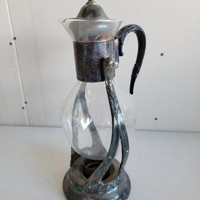 Vintage Silver Corningware Tipping Tea Carafe