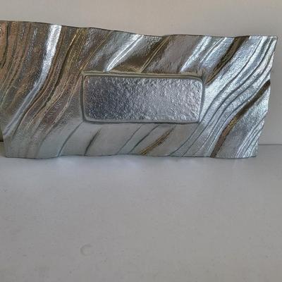 18" Deep Decor Metalic Glass Plate