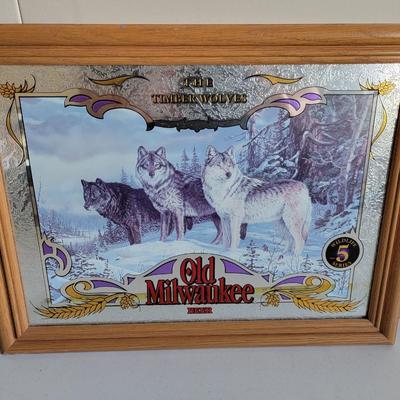 Old Milwaukee Mirror Wildlife Series - The Timber Wolves