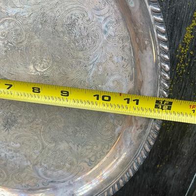 Vintage 4 piece platter and plate lot may be sterling untested