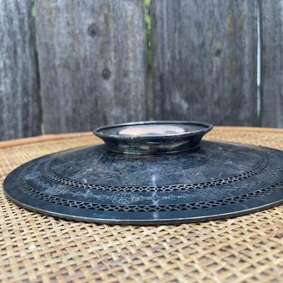 Vintage 4 piece platter and plate lot may be sterling untested